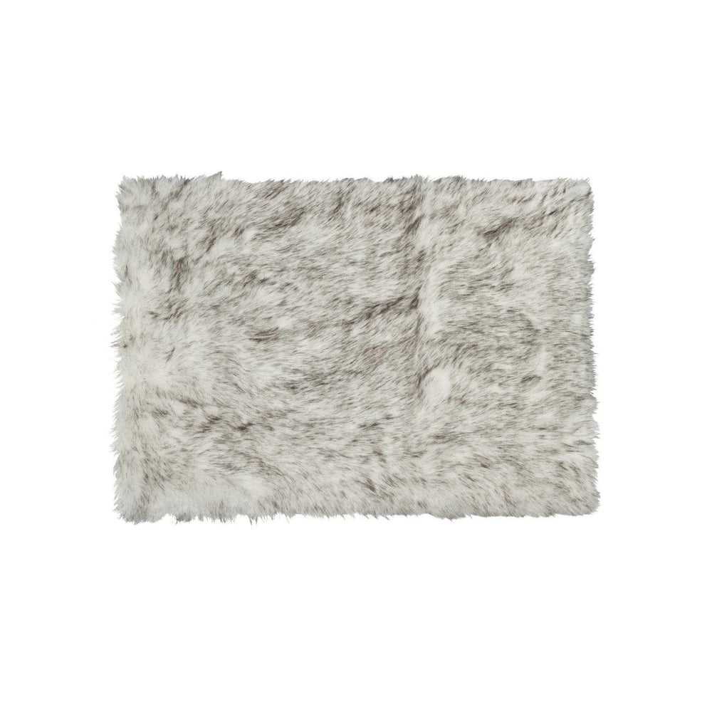 3' X 5' Gray Faux Fur Area Rug - Homeroots - Flyclothing LLC