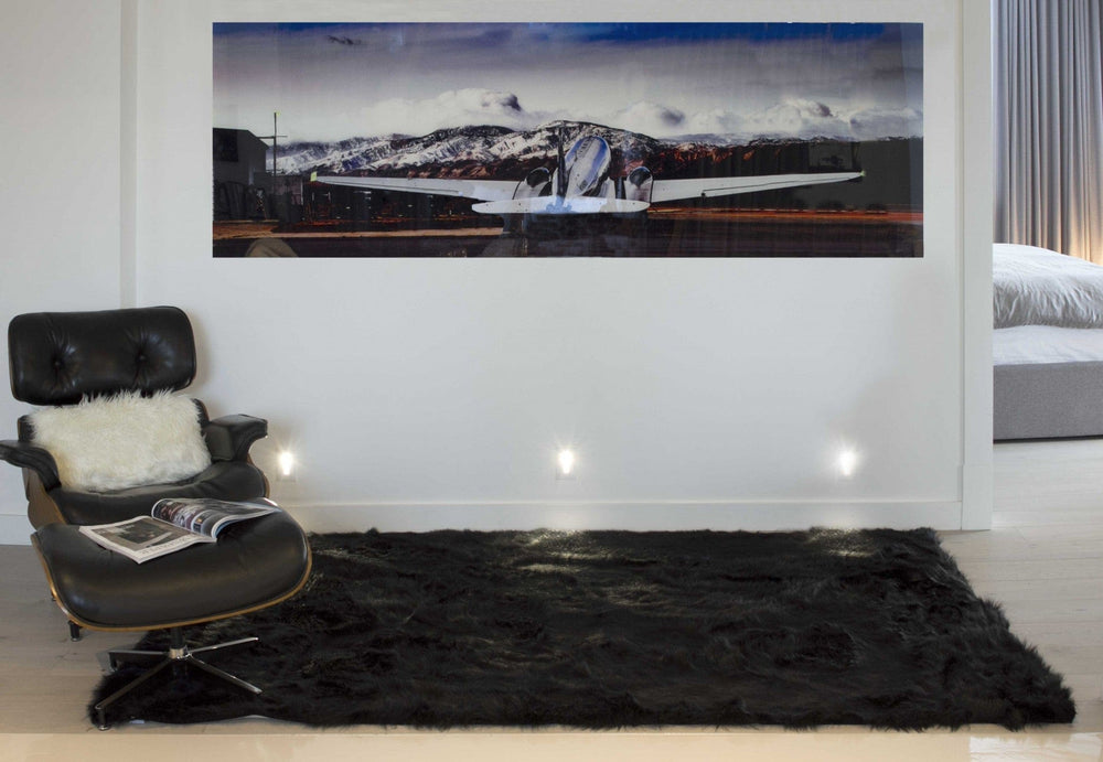 60" X 96" Black Sheepskin - Rug Or Throw - Homeroots - Flyclothing LLC
