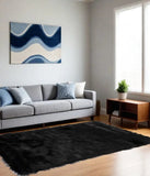 60" X 96" Black Sheepskin - Rug Or Throw - Homeroots - Flyclothing LLC