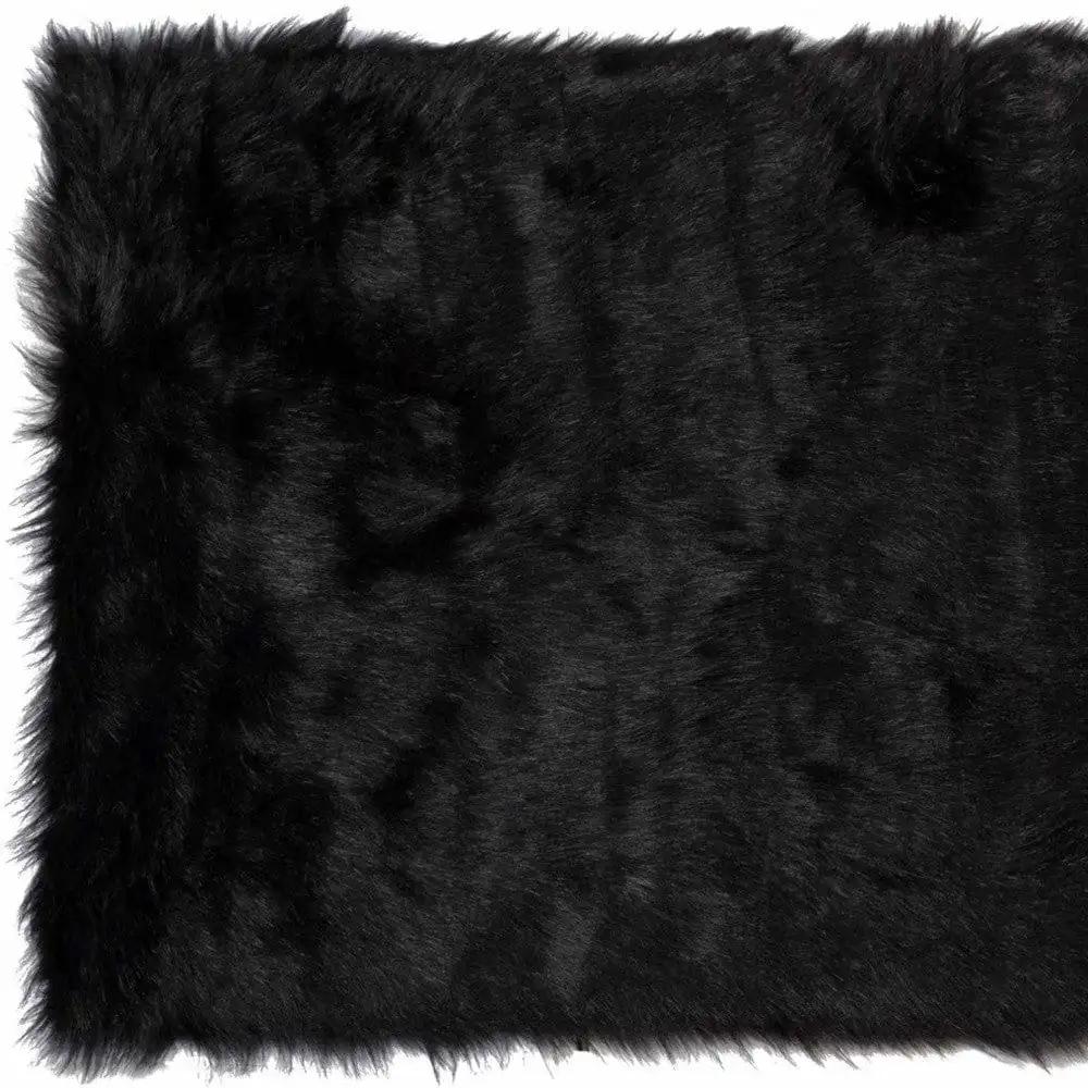 60" X 96" Black Sheepskin - Rug Or Throw - Homeroots - Flyclothing LLC