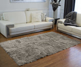 5' X 8' Gray Faux Sheepskin Area Rug - Homeroots - Flyclothing LLC