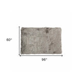 5' X 8' Gray Faux Sheepskin Area Rug - Homeroots - Flyclothing LLC