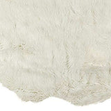 2' X 6' Off White Faux Sheepskin Machine Tufted Non Skid Area Rug - Homeroots - Flyclothing LLC