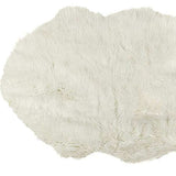 2' X 6' Off White Faux Sheepskin Machine Tufted Non Skid Area Rug - Homeroots - Flyclothing LLC