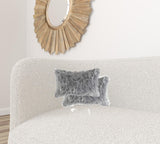 12" X 20" X 5" Gray Faux Pillow 2 Pack - Homeroots - Flyclothing LLC