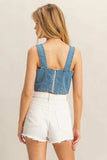 HYFVE Washed Sweetheart Neck Wide Strap Denim Tank - Trendsi - Flyclothing LLC