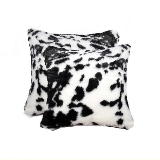 18" X 18" X 5" Sugarland Black And White Faux Pillow 2 Pack - Homeroots