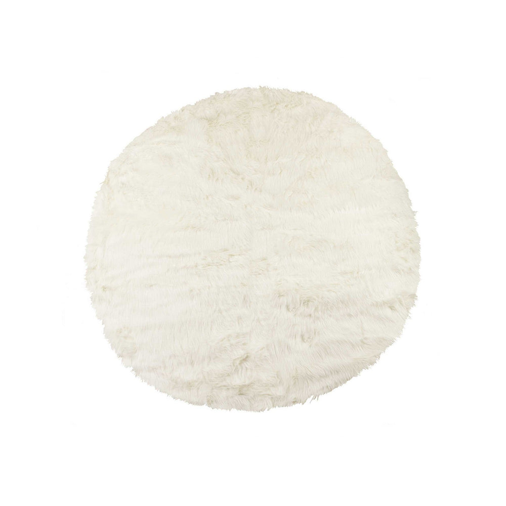 72" Off White Circular Faux Fur Area Rug - Homeroots - Flyclothing LLC