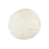 72" Off White Circular Faux Fur Area Rug - Homeroots - Flyclothing LLC