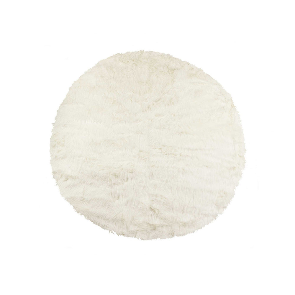 72" Off White Circular Faux Fur Area Rug - Homeroots - Flyclothing LLC