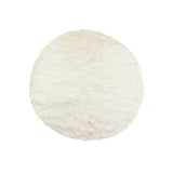 72" Off White Circular Faux Fur Area Rug - Homeroots - Flyclothing LLC