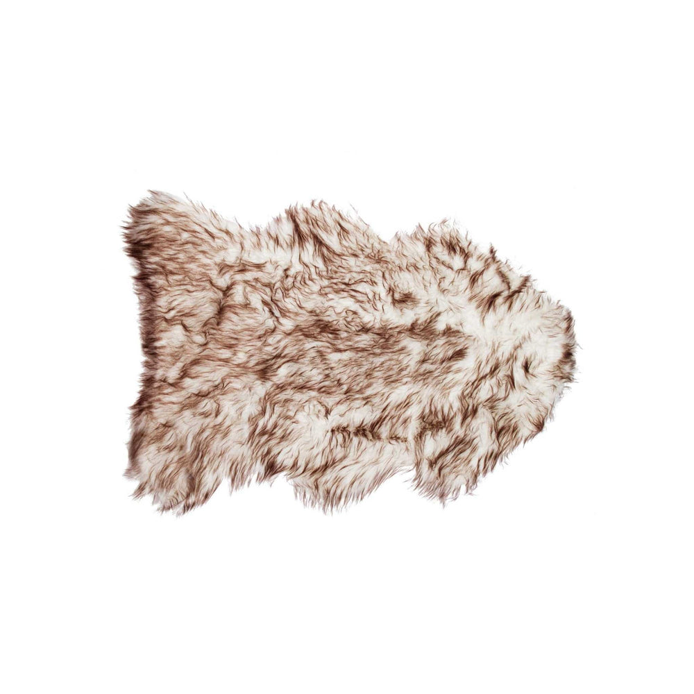 24" X 36" X 1.5" Gradient Chocolate Faux Sheepskin - Area Rug - Homeroots - Flyclothing LLC