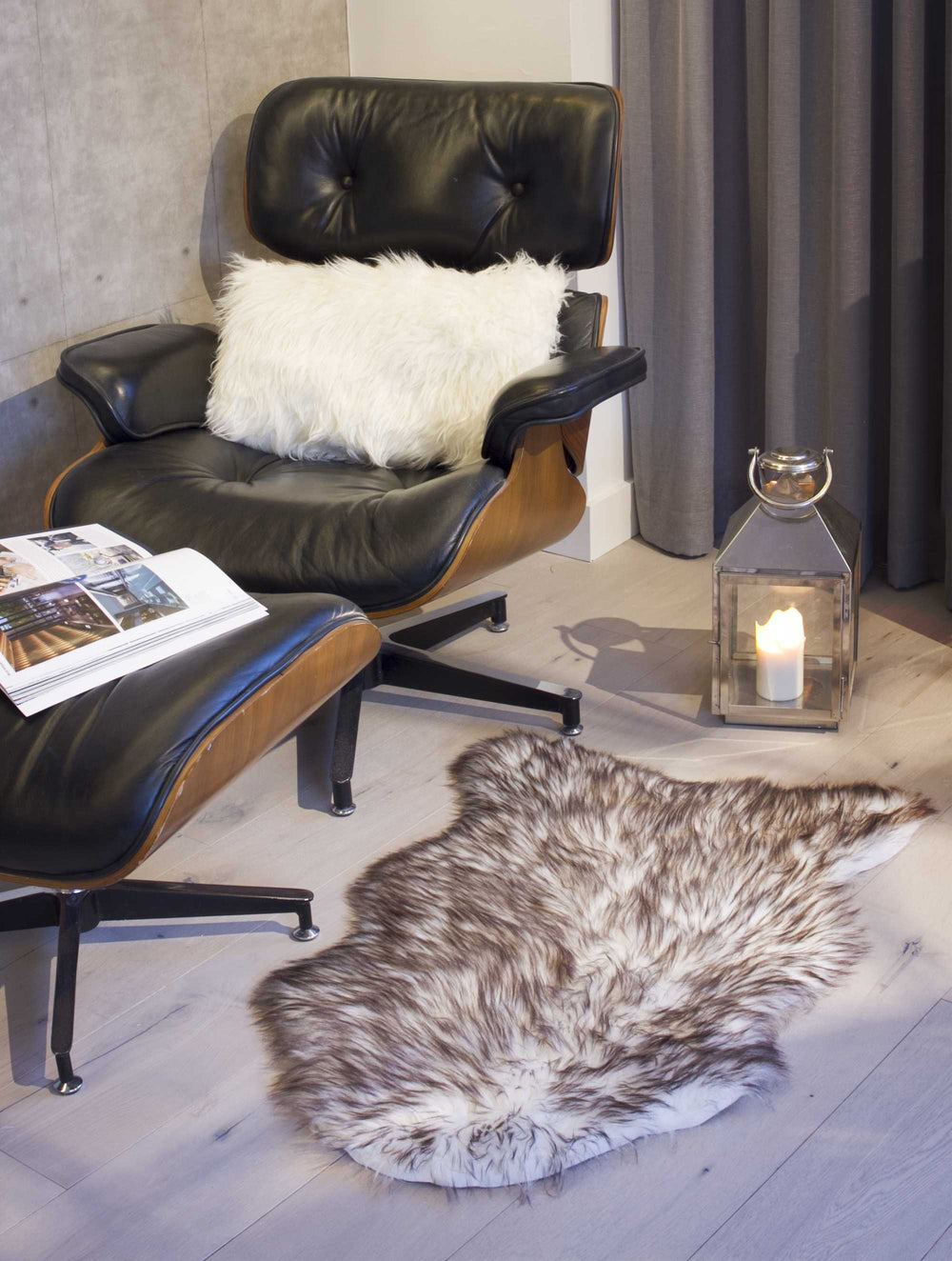 24" X 36" X 1.5" Gradient Chocolate Faux Sheepskin - Area Rug - Homeroots - Flyclothing LLC