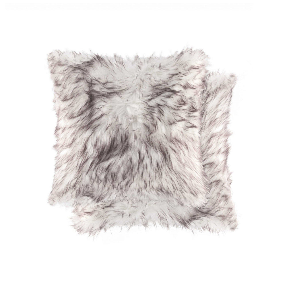 Set of Two 18" Chocolate Faux Fur Throw Pillow - Homeroots - Flyclothing LLC