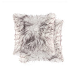 Set of Two 18" Chocolate Faux Fur Throw Pillow - Homeroots - Flyclothing LLC