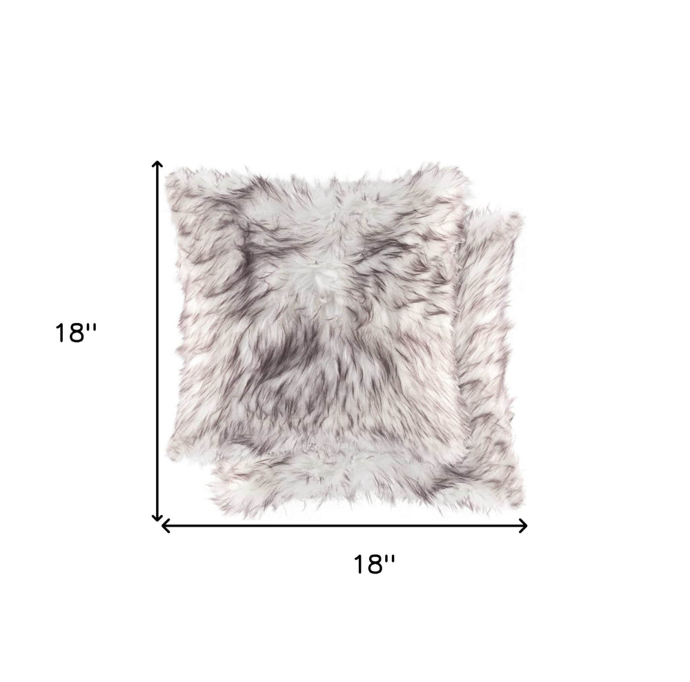 Set of Two 18" Chocolate Faux Fur Throw Pillow - Homeroots - Flyclothing LLC