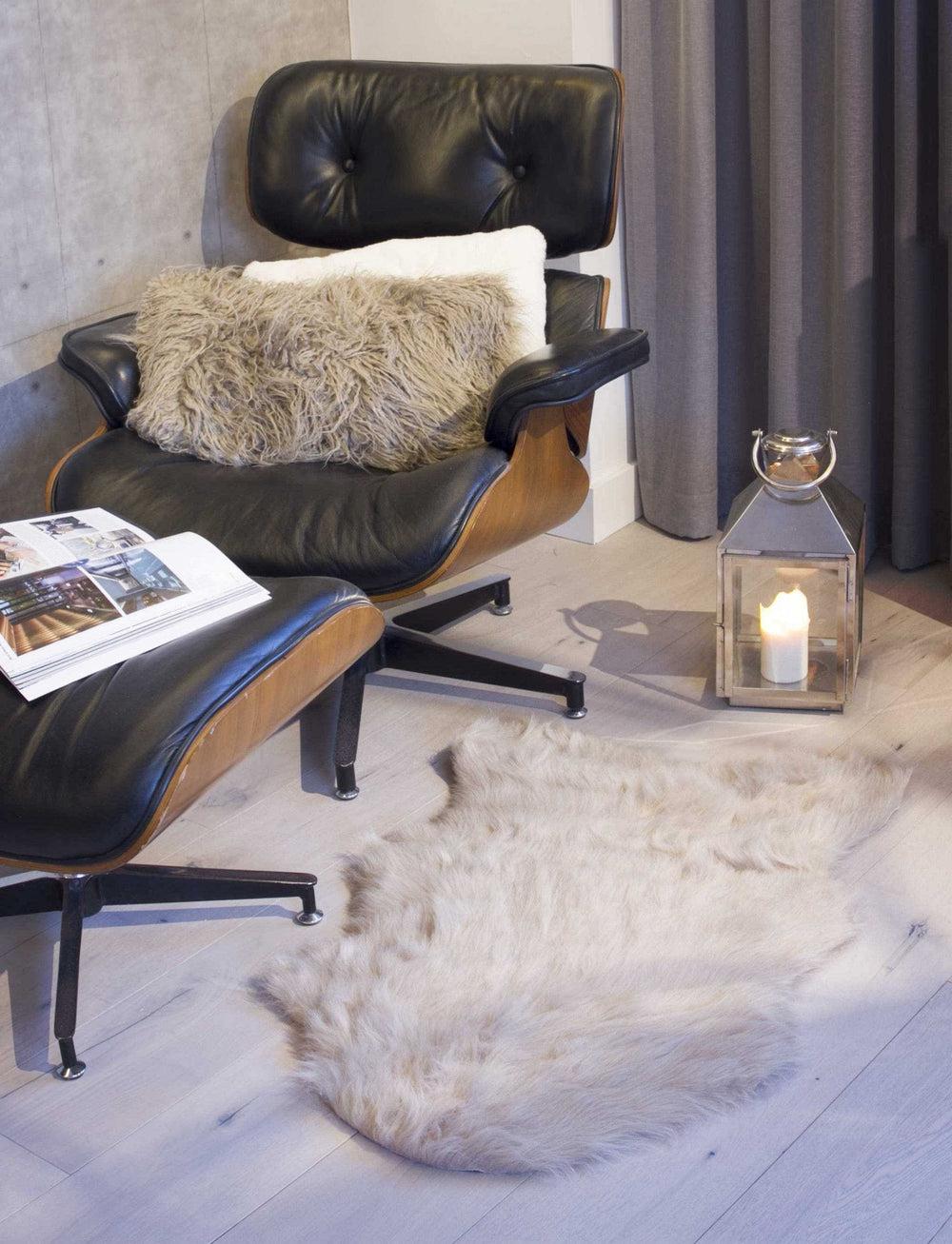 2' X 3' Taupe Faux Sheepskin Machine Tufted Non Skid Area Rug - Homeroots - Flyclothing LLC