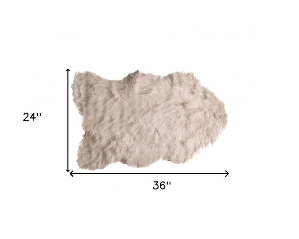 2' X 3' Taupe Faux Sheepskin Machine Tufted Non Skid Area Rug - Homeroots - Flyclothing LLC