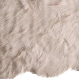 2' X 3' Taupe Faux Sheepskin Machine Tufted Non Skid Area Rug - Homeroots - Flyclothing LLC