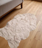 2' X 3' Taupe Faux Sheepskin Machine Tufted Non Skid Area Rug - Homeroots - Flyclothing LLC
