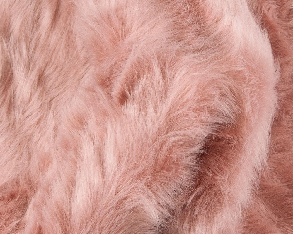 24" X 36" X 1.5" Dusty Rose Plush Faux Sheepskin Area Rug - Homeroots - Flyclothing LLC