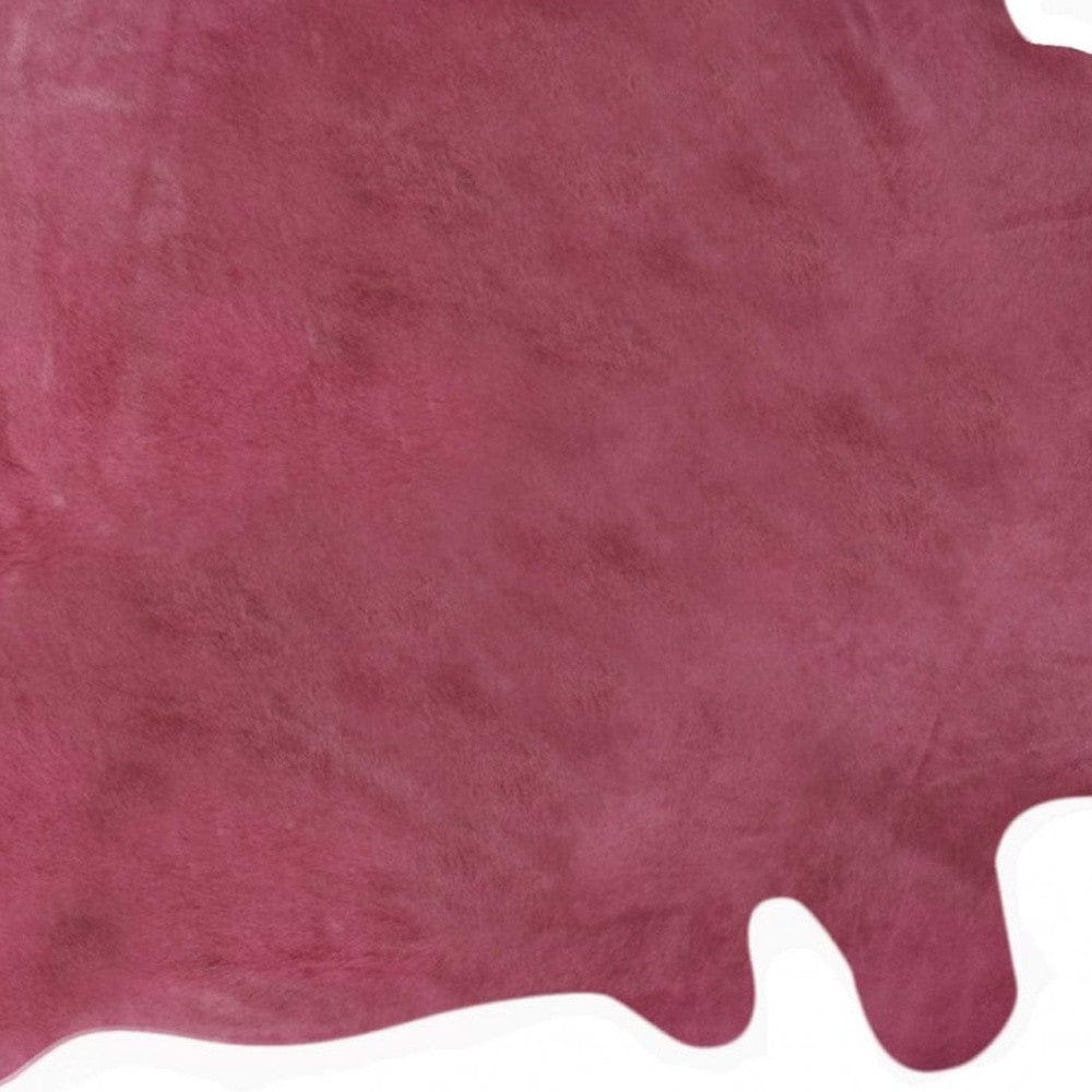 60" X 84" Fuschia Cowhide - Area Rug - Homeroots - Flyclothing LLC
