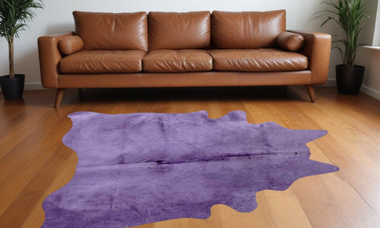 60" X 84" Purple Cowhide - Area Rug - Homeroots - Flyclothing LLC
