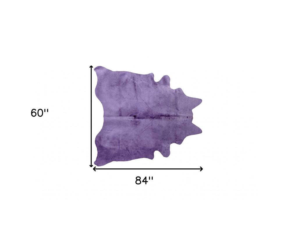 60" X 84" Purple Cowhide - Area Rug - Homeroots - Flyclothing LLC