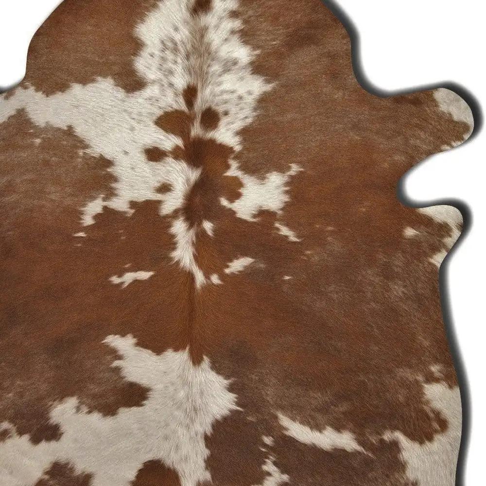 60" X 84" Brown And White Cowhide - Area Rug - Homeroots