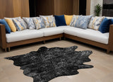 60" X 84" Black And Silver Cowhide - Area Rug - Homeroots - Flyclothing LLC