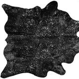 60" X 84" Black And Silver Cowhide - Area Rug - Homeroots - Flyclothing LLC