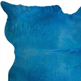 5' X 7' Blue Cowhide Cowhide Handmade Area Rug - Homeroots - Flyclothing LLC
