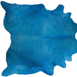 5' X 7' Blue Cowhide Cowhide Handmade Area Rug - Homeroots - Flyclothing LLC