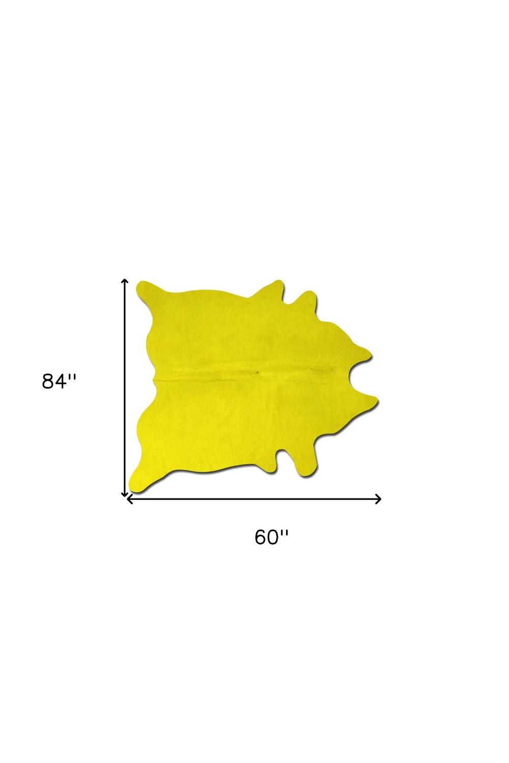 60" X 84" Yellow Cowhide - Area Rug - Homeroots - Flyclothing LLC