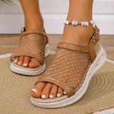 Woven Mesh Comfort Platform Sandals - Trendsi - Flyclothing LLC