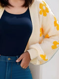 Floral Open Front Cardigan - Trendsi - Flyclothing LLC