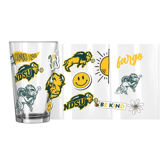 North Dakota State 16oz Native Pint Glass - Logo Brands - Flyclothing LLC