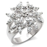 31820 - High-Polished 925 Sterling Silver Ring with AAA Grade CZ in Clear - Alamode - Flyclothing LLC