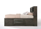 Gray Solid Wood Queen Bed Frame - Homeroots - Flyclothing LLC