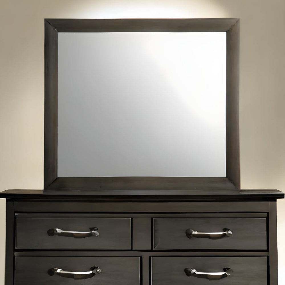 35" Gray Oak Framed Accent Mirror - Homeroots - Flyclothing LLC