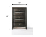 32" Gray Solid Wood - Homeroots - Flyclothing LLC