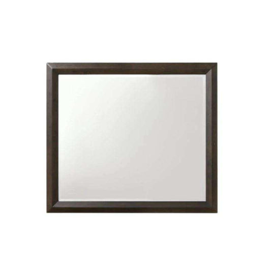 Rich Espresso Finish Wooden Rectangular Beveled Edge Mirror - Homeroots - Flyclothing LLC