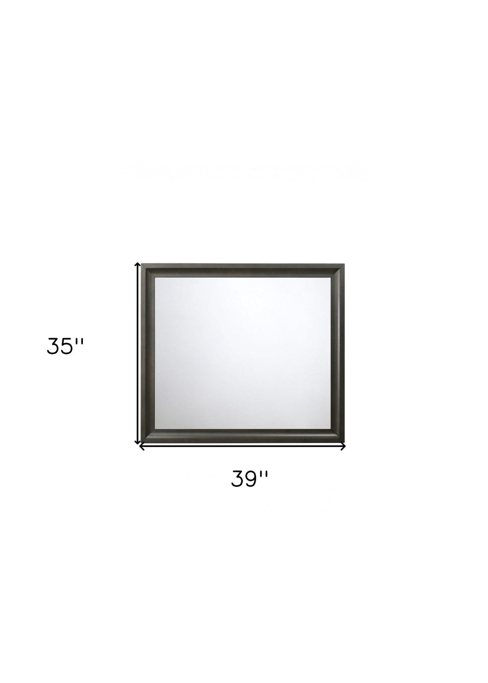 35" Gray Framed Accent Mirror - Homeroots - Flyclothing LLC