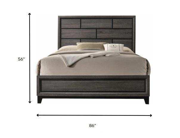 Gray Solid Wood Bed Frame - Homeroots - Flyclothing LLC