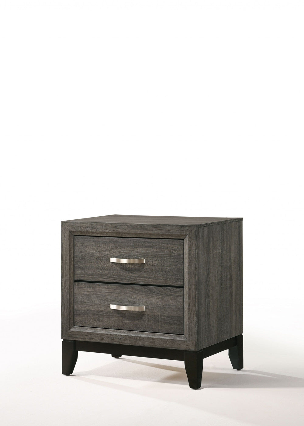 25" Gray Two Drawers Nightstand - Homeroots - Flyclothing LLC