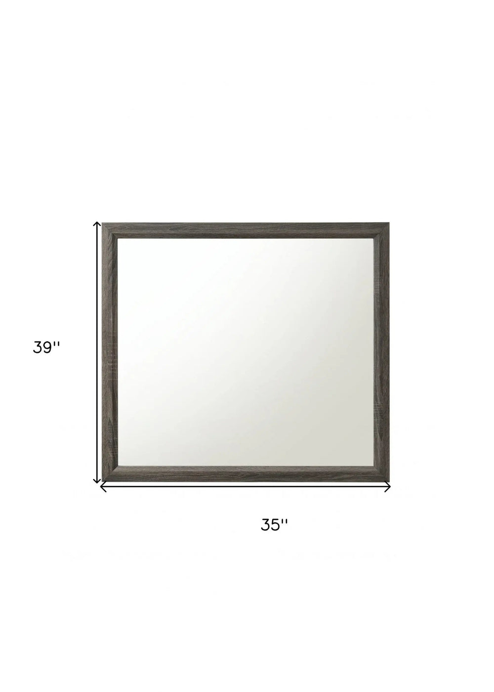 35" Rectangle Wall Mounted Accent Mirror With Frame - Homeroots - Flyclothing LLC