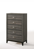 31" Gray Manufactured Wood Five Drawer Chest - Homeroots