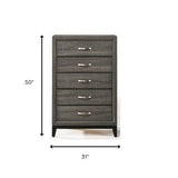 31" Gray Manufactured Wood Five Drawer Chest - Homeroots