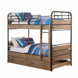 Oak Twin Industrial Bunk Bed - Homeroots - Flyclothing LLC