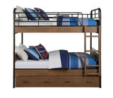 Oak Twin Industrial Bunk Bed - Homeroots - Flyclothing LLC